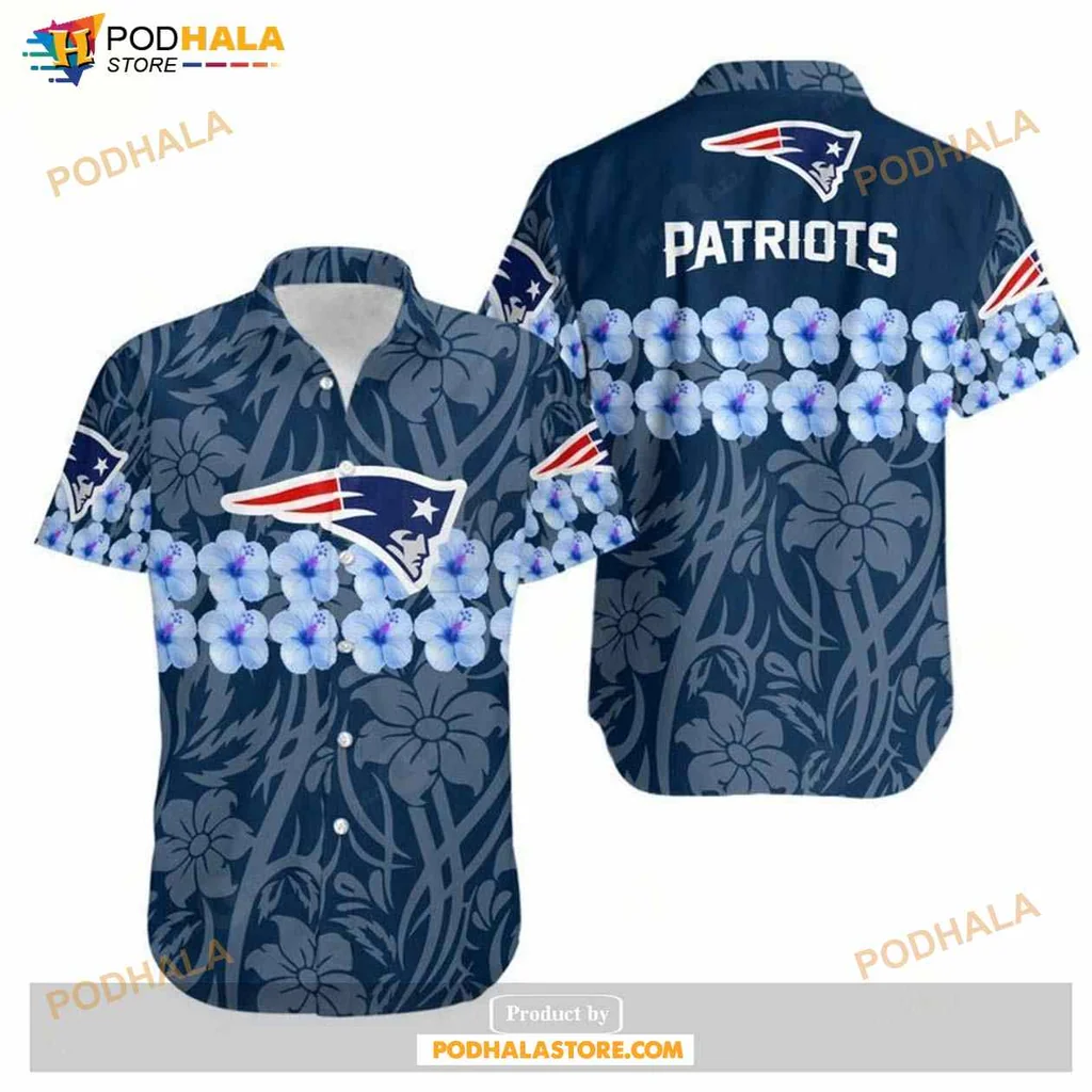 New England Patriots Hawaiian Shirt With Floral Design For Summer