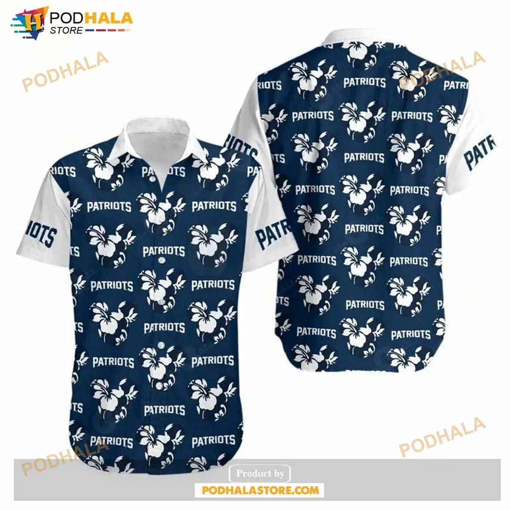 New England Patriots Hawaiian Shirt With Hibiscus Flowers For Summer