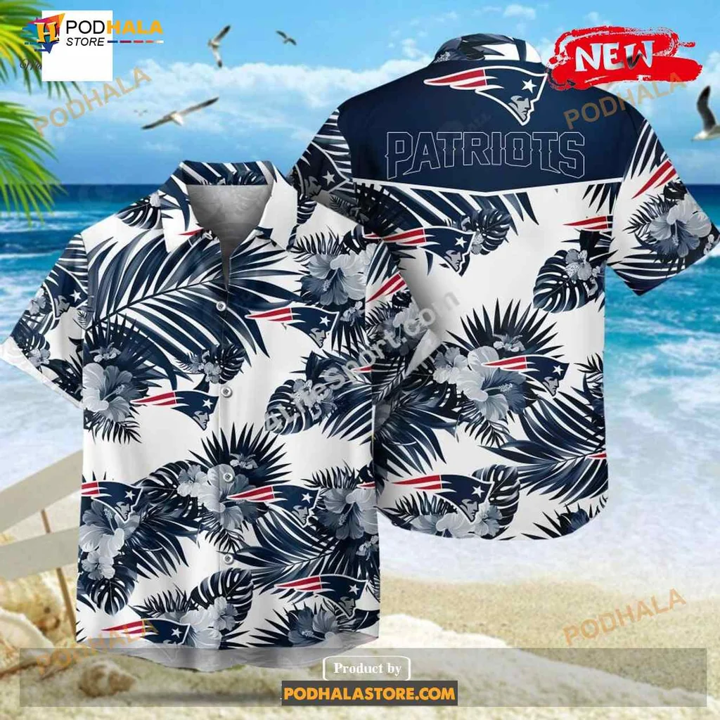 New England Patriots Hawaiian Shirt With Palm Leaves For Summer Fun
