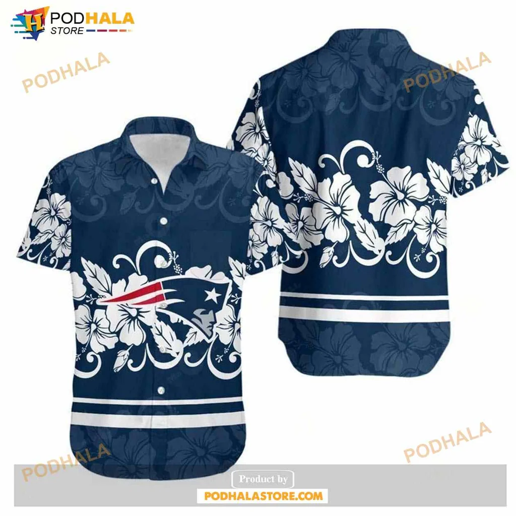 New England Patriots Hibiscus Hawaiian Shirt With Floral Patterns