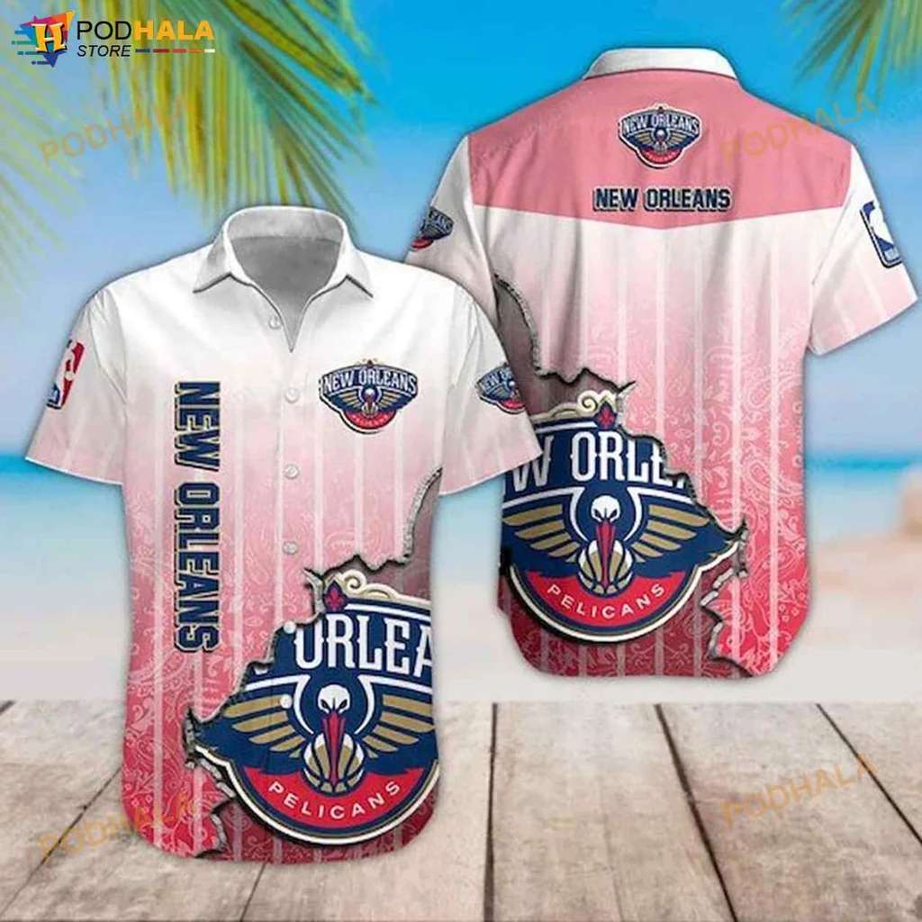 New Orleans Pelicans Hawaiian Shirt With Vibrant Logo And Tropical Design