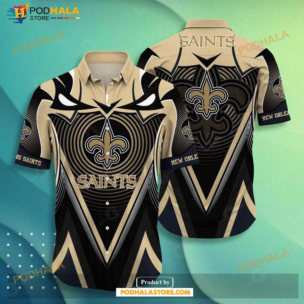 New Orleans Saints Hawaiian Shirt With Bold Fleur De Lis Design