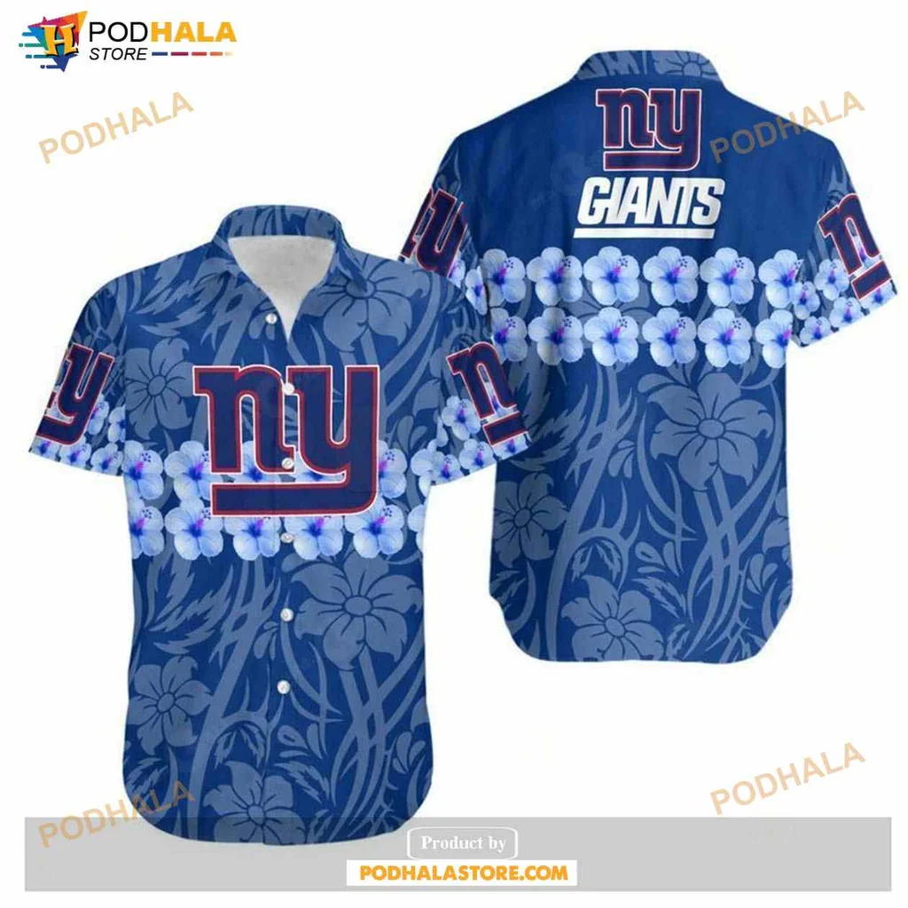 New York Giants Floral Hawaiian Shirt With Tropical Design