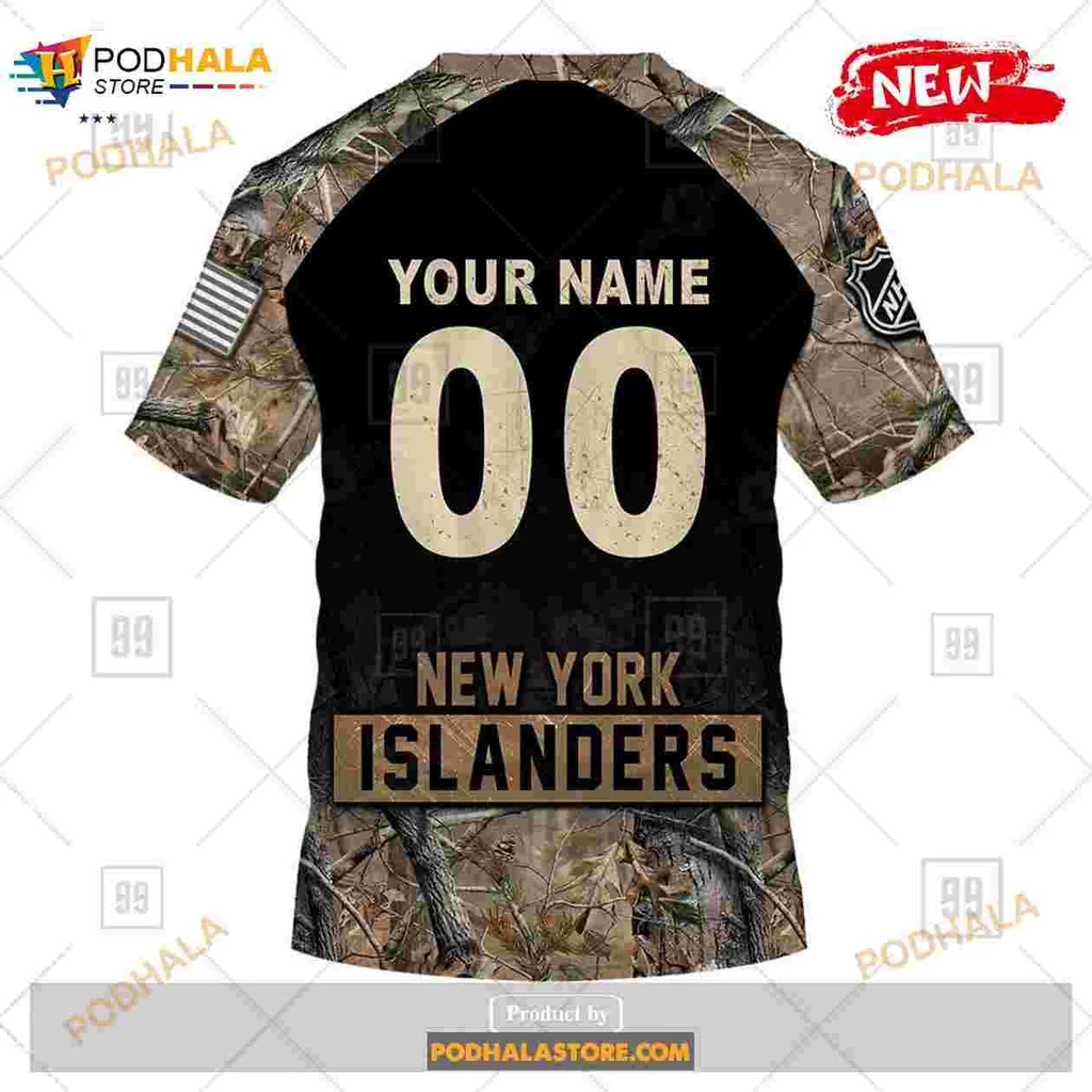 New York Islanders Camouflage Hoodie With Custom Name And Number - Product View 7 New York Islanders Camouflage Hoodie With Custom Name And Number - Product View 7