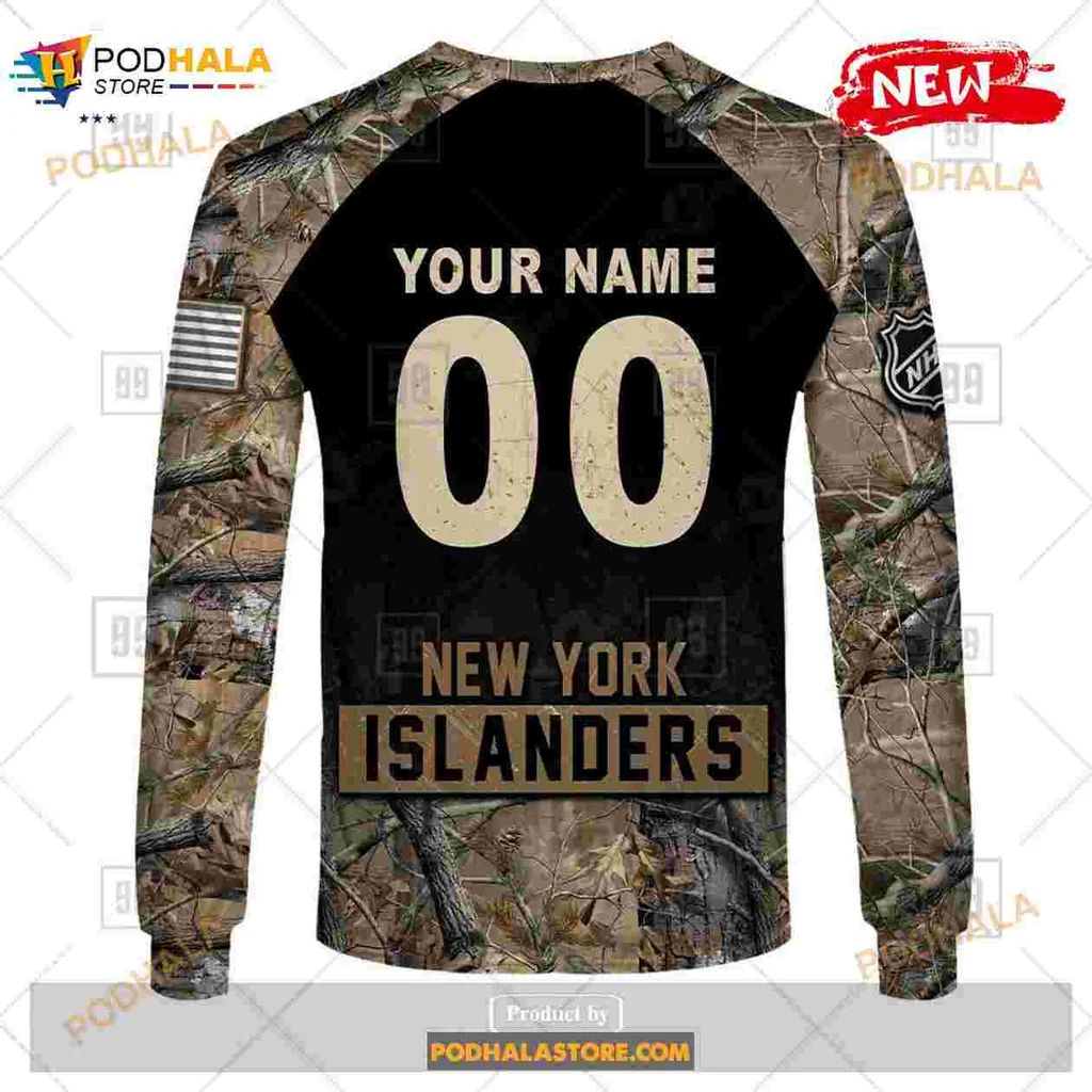 New York Islanders Camouflage Hoodie With Custom Name And Number - Product View 8 New York Islanders Camouflage Hoodie With Custom Name And Number - Product View 8