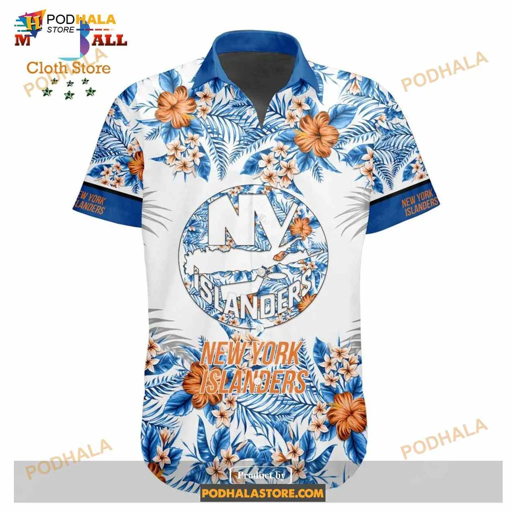 New York Islanders Floral Hawaiian Shirt With Vibrant Tropical Design