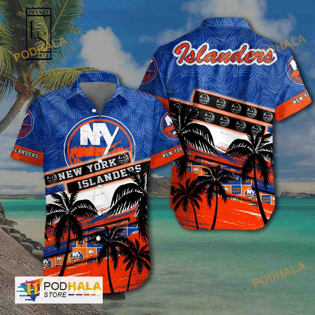 New York Islanders Hawaiian Shirt With Tropical Design