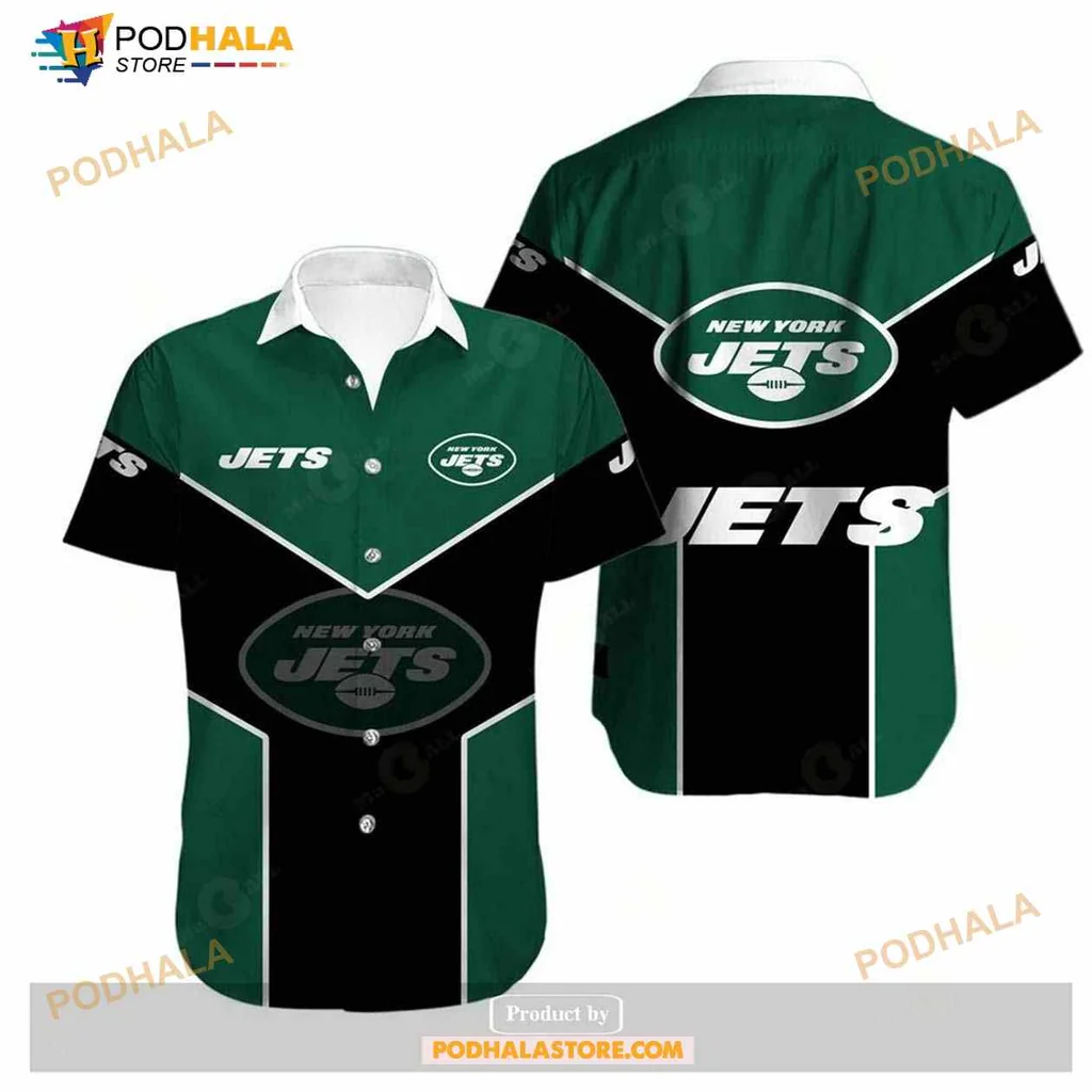 New York Jets Fan Hawaiian Shirt With Bold Logo Design