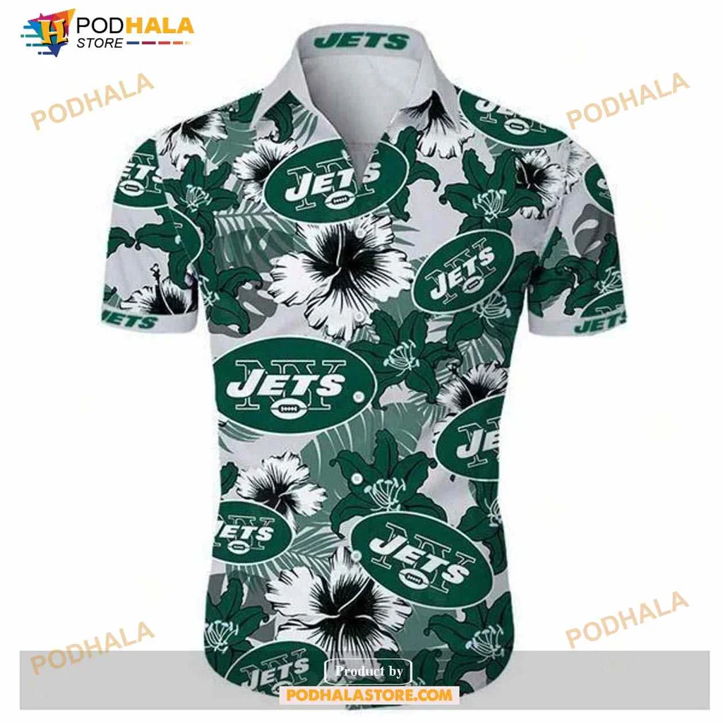 New York Jets Hawaiian Shirt With Hibiscus Flowers For Fun Fans