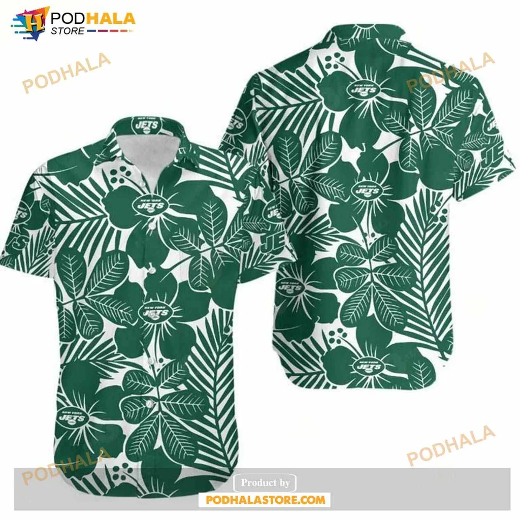 New York Jets Tropical Hawaiian Shirt With Vibrant Floral Design