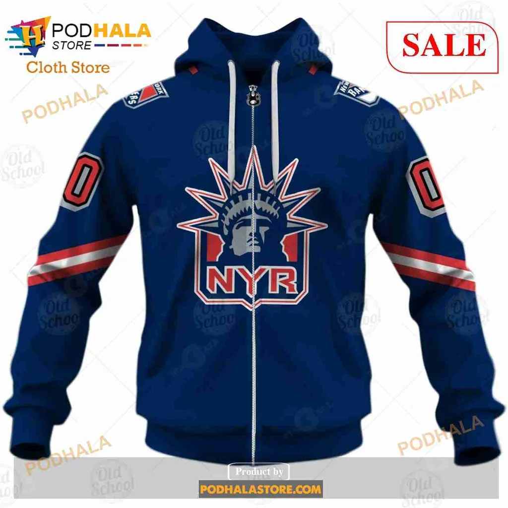 New York Rangers 3d Hoodie Featuring Statue Of Liberty Design - Product View 5 New York Rangers 3d Hoodie Featuring Statue Of Liberty Design - Product View 5
