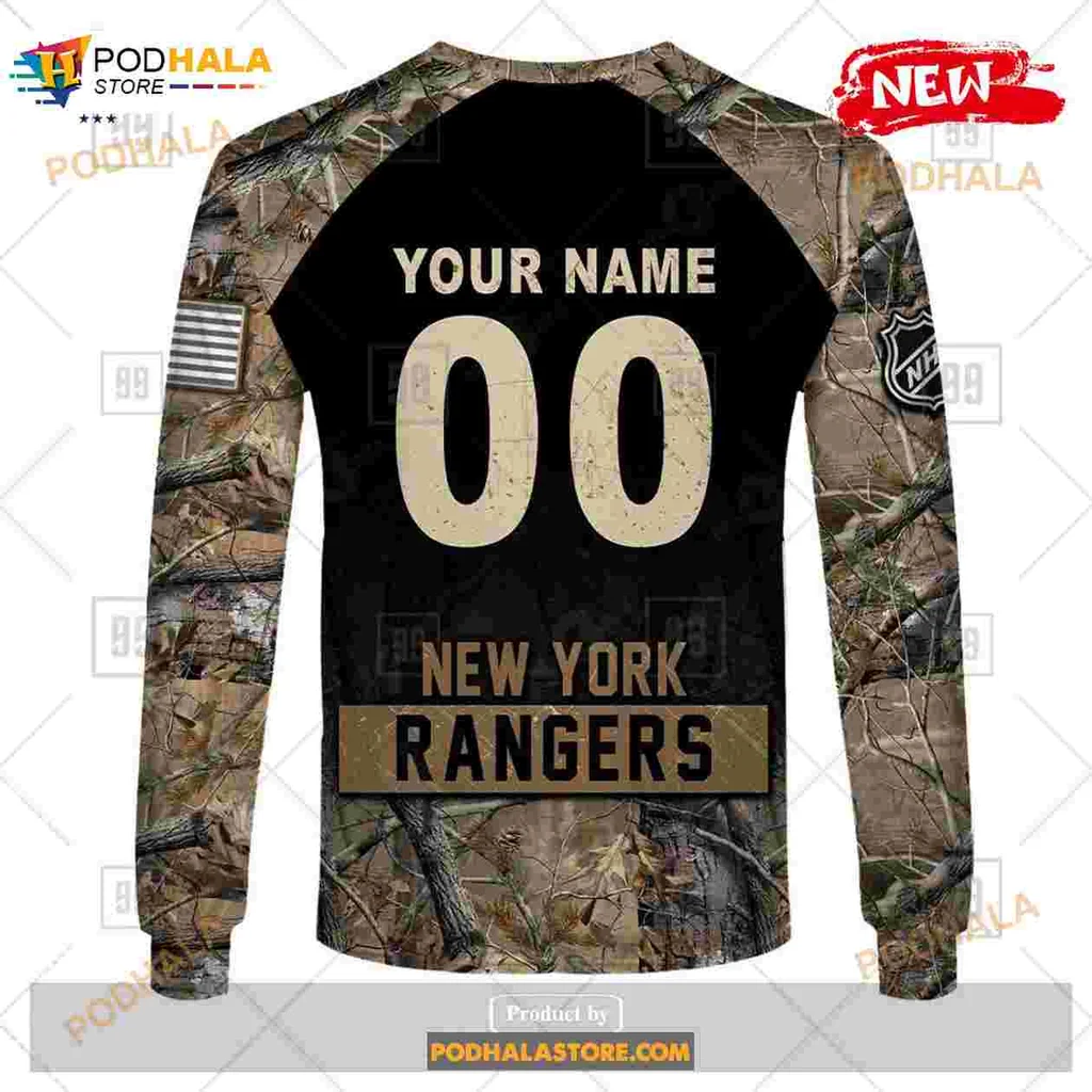 New York Rangers Camouflage Hoodie With Personalized Name And Number - Product View 8 New York Rangers Camouflage Hoodie With Personalized Name And Number - Product View 8