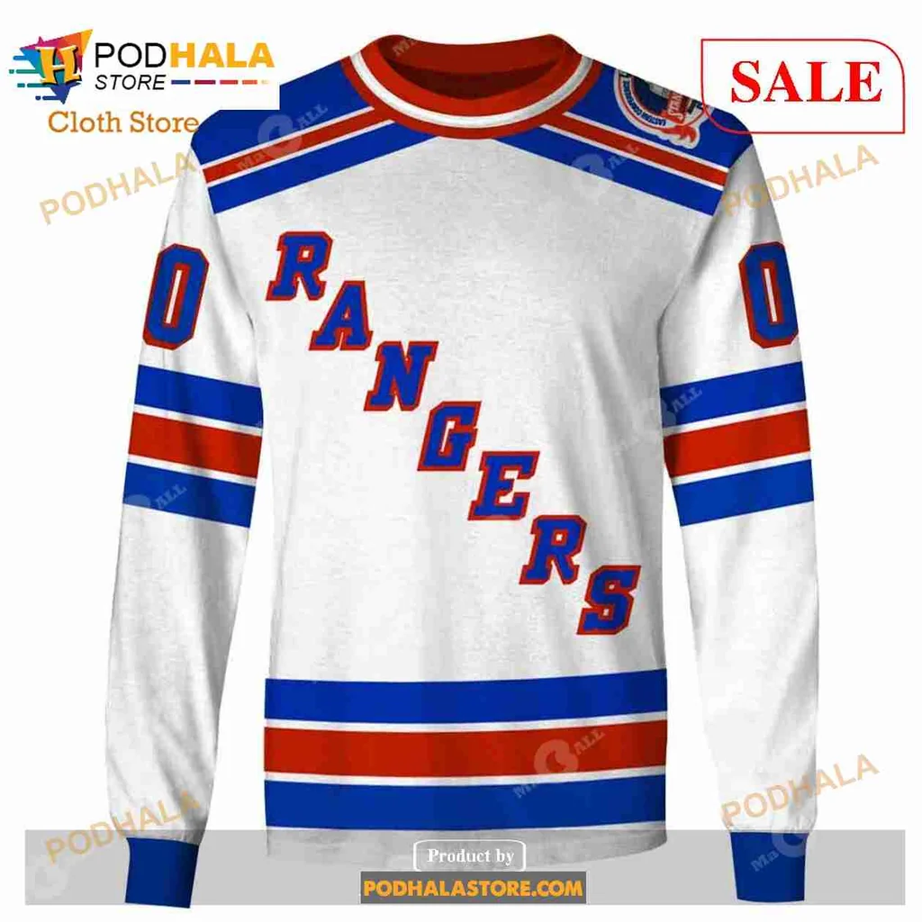 New York Rangers Vintage Hoodie With Bold Team Spirit Design - View 2 New York Rangers Vintage Hoodie With Bold Team Spirit Design - View 2