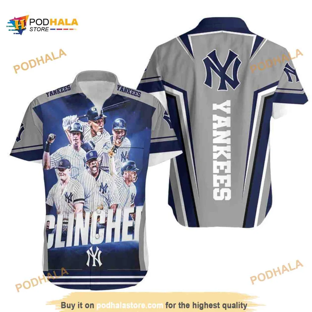 New York Yankees Clinched Aloha Shirt, Celebratory Design For Baseball Fans