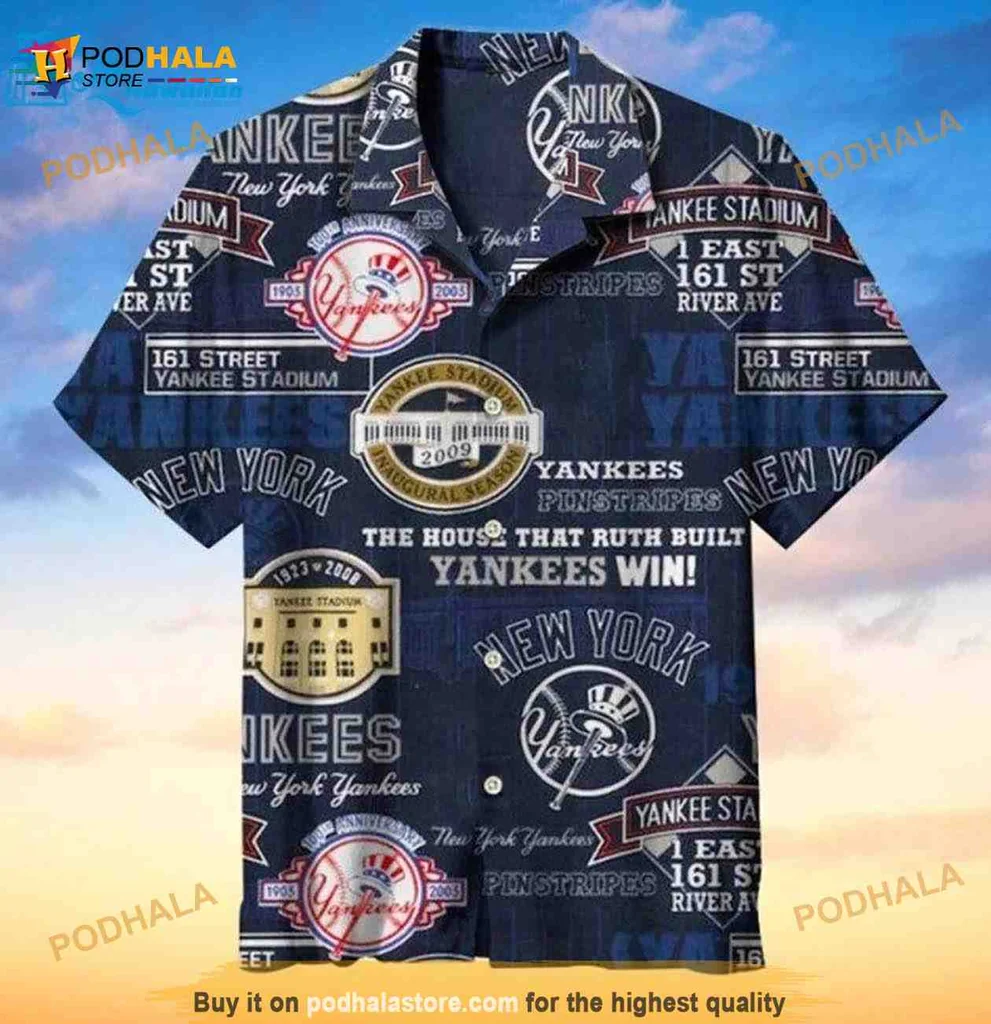New York Yankees Funny Hawaiian Shirt With Vibrant Team Logos
