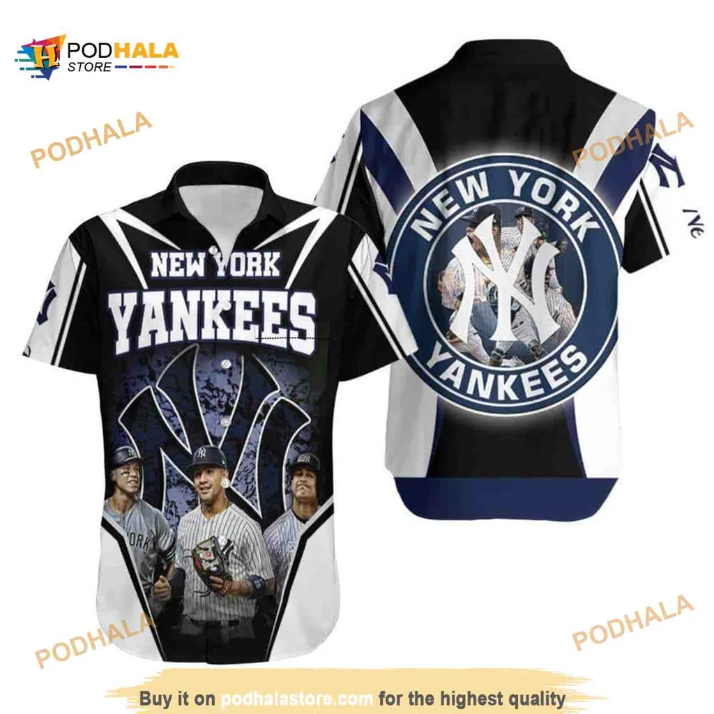 New York Yankees Hawaiian Shirt Featuring Aaron Judge And Gleyber Torres
