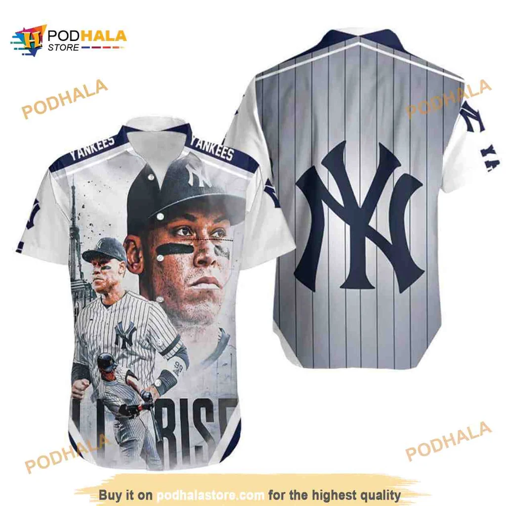 New York Yankees Hawaiian Shirt Featuring Aaron Judge And Motivational Design