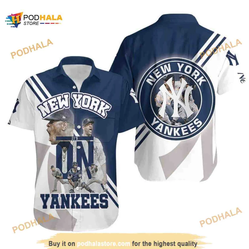 New York Yankees Hawaiian Shirt With Bold Player Graphic