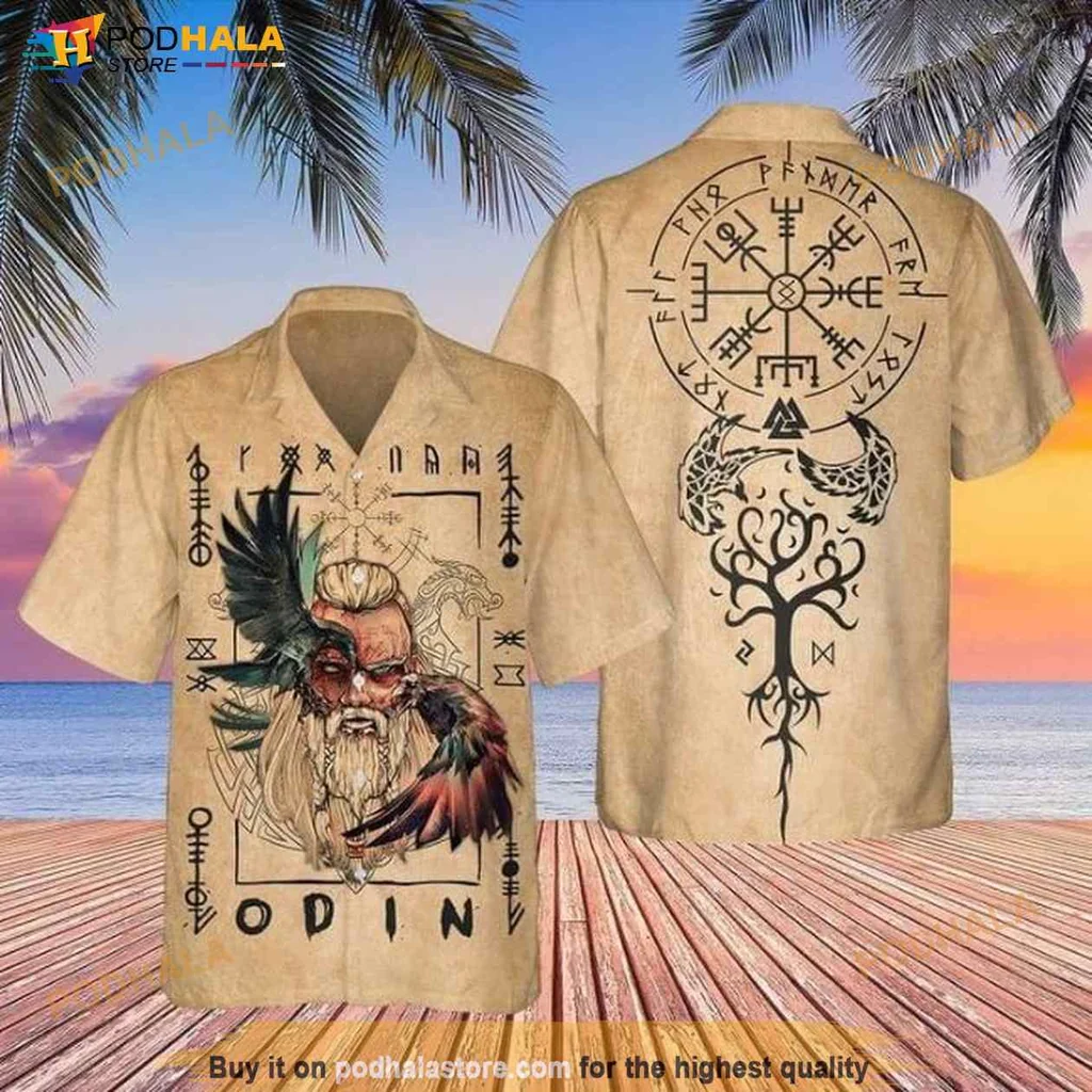 Norse Mythology Viking Shirt Featuring Odin And Yggdrasil Design