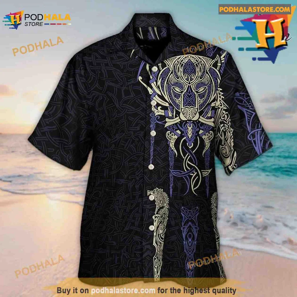 Norse Mythology Viking Warrior Hawaiian Shirt With Intricate Patterns