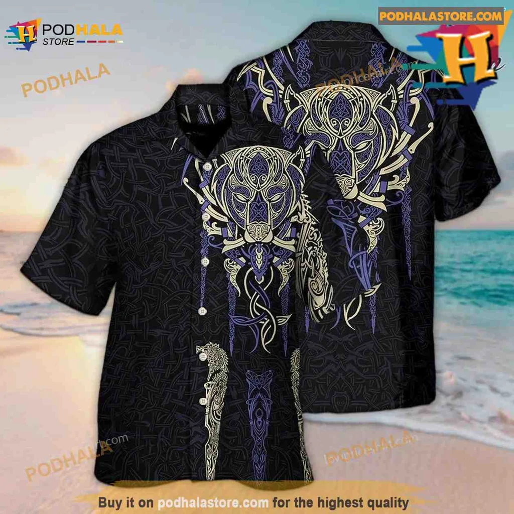 Norse Mythology Viking Warrior Aloha Shirt With Intricate Patterns Norse Mythology Viking Warrior Aloha Shirt With Intricate Patterns