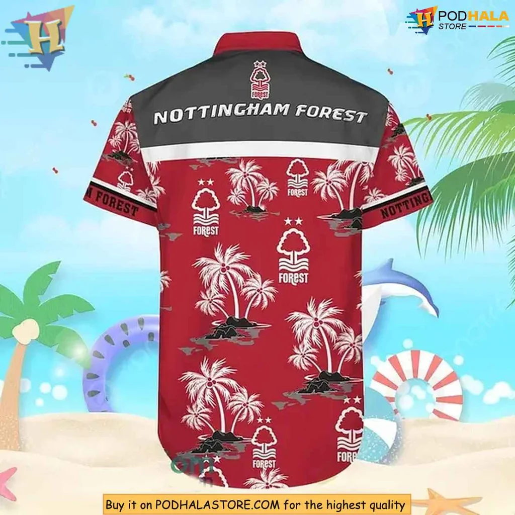 Nottingham Forest Tropical Shirt With Tropical Palm Trees And Logo Nottingham Forest Tropical Shirt With Tropical Palm Trees And Logo