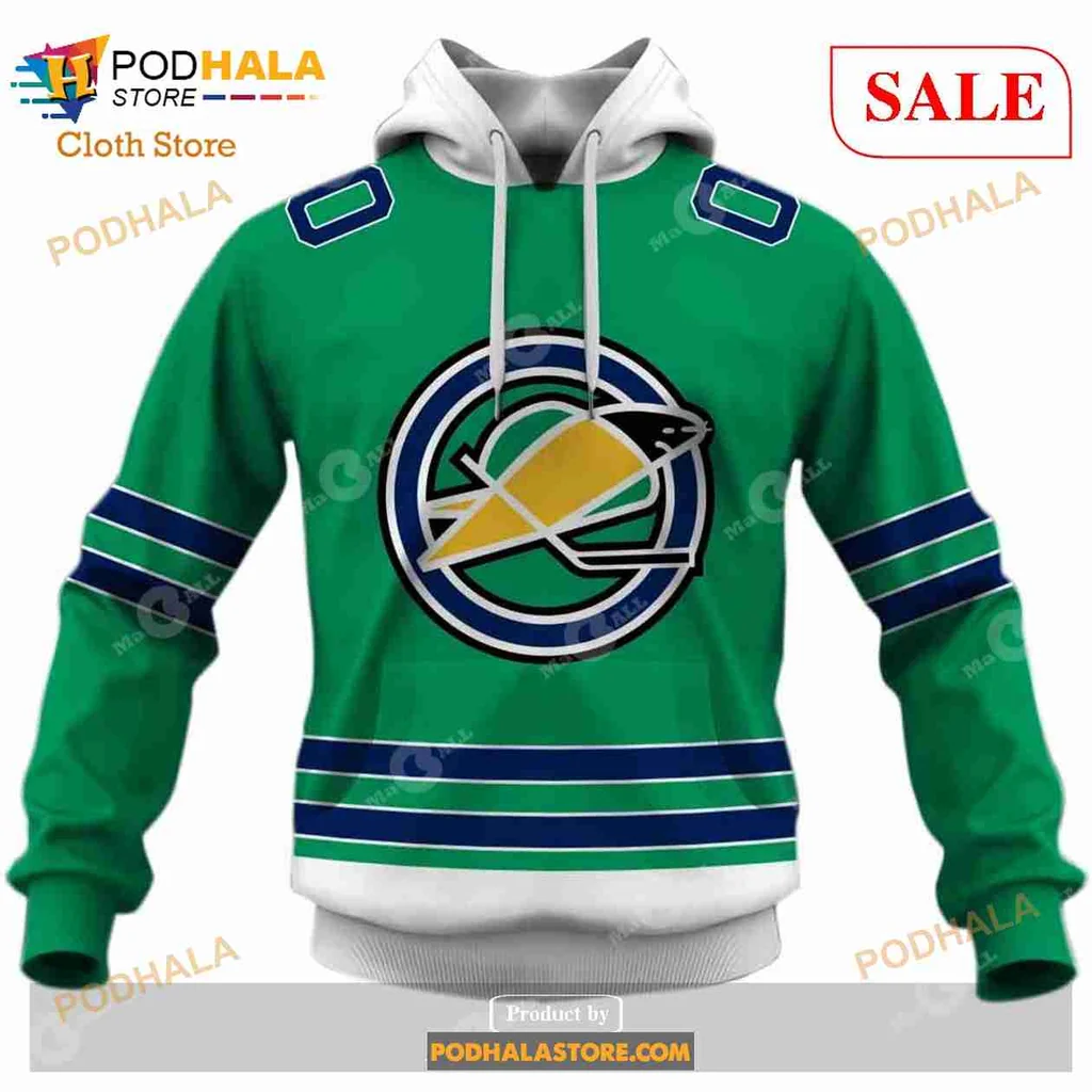 Oakland Seals Vintage Hoodie With Yellow Bird Logo And Stripes