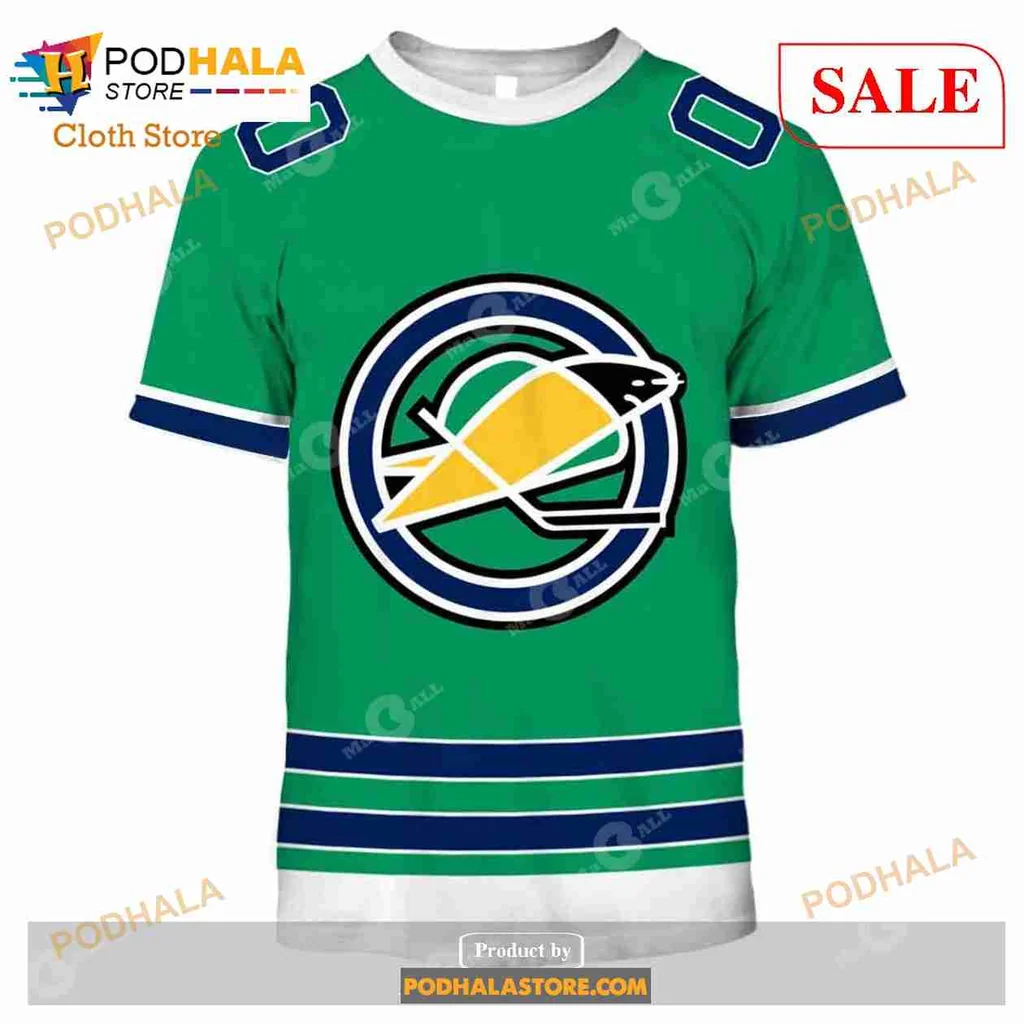 Oakland Seals Vintage Hoodie With Yellow Bird Logo And Stripes - View 1 Oakland Seals Vintage Hoodie With Yellow Bird Logo And Stripes - View 1