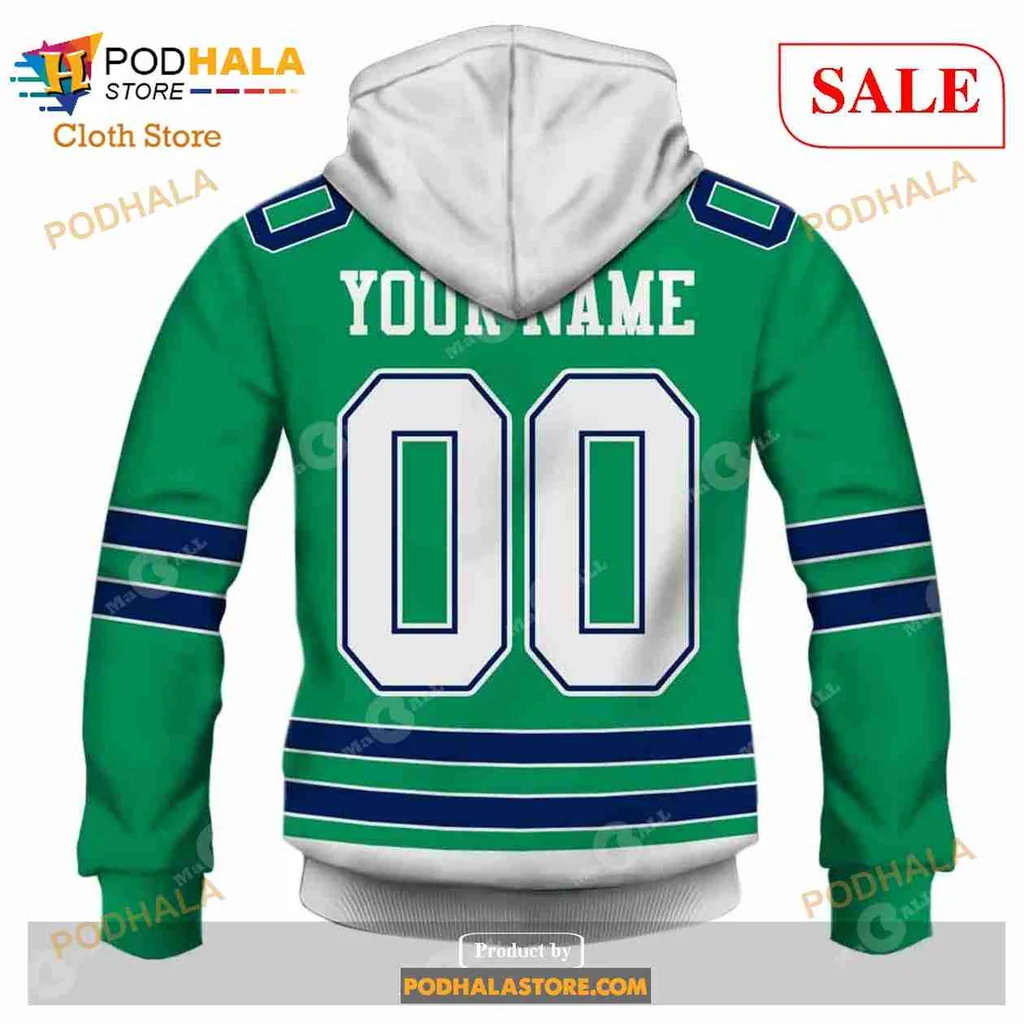 Oakland Seals Vintage Hoodie With Yellow Bird Logo And Stripes - Product View 5 Oakland Seals Vintage Hoodie With Yellow Bird Logo And Stripes - Product View 5