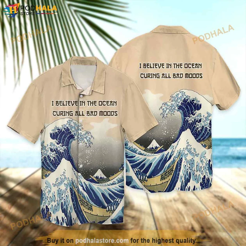 Ocean Curing Bad Moods Hawaiian Shirt With Wave Graphic