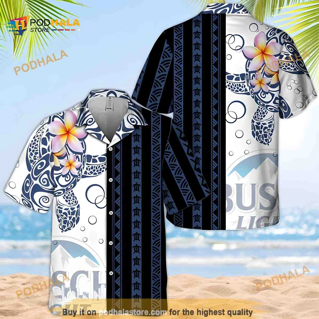 Ocean Turtle Polynesian Pattern Hawaiian Shirt With Tropical Elements