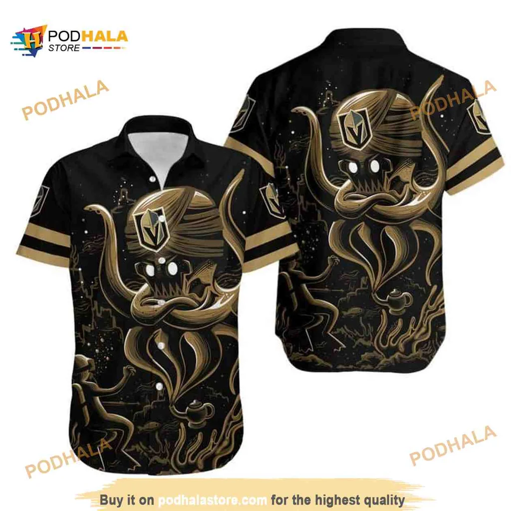 Octopus Skull Vegas Golden Knights Hawaiian Shirt For Nhl Fans