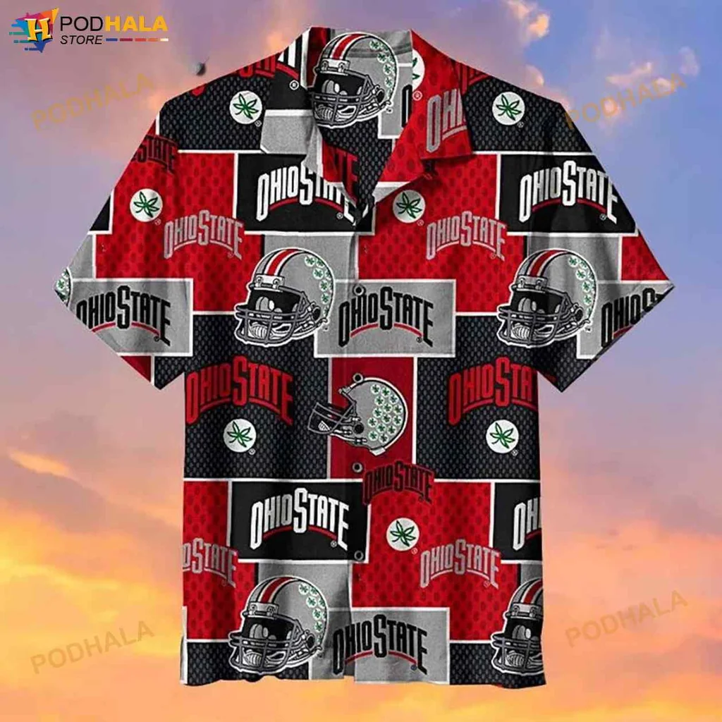 Ohio State Buckeyes Hawaiian Shirt With Bold Team Colors And Logo