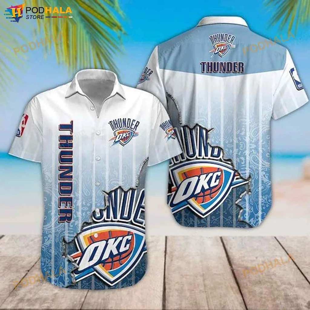 Oklahoma City Thunder Hawaiian Shirt, Vibrant Gradient Design For Fans