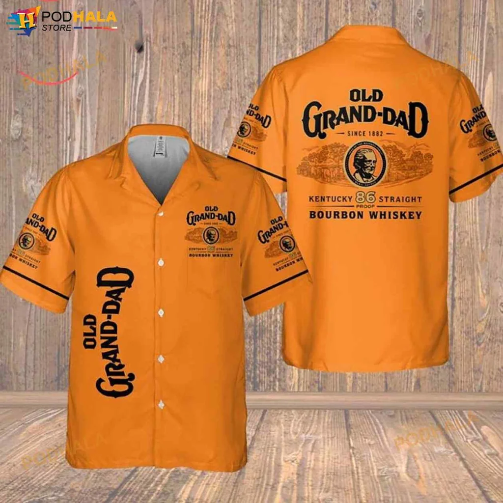 Old Grand Dad Bourbon Hawaiian Shirt, Vintage Kentucky 86 Whiskey Design