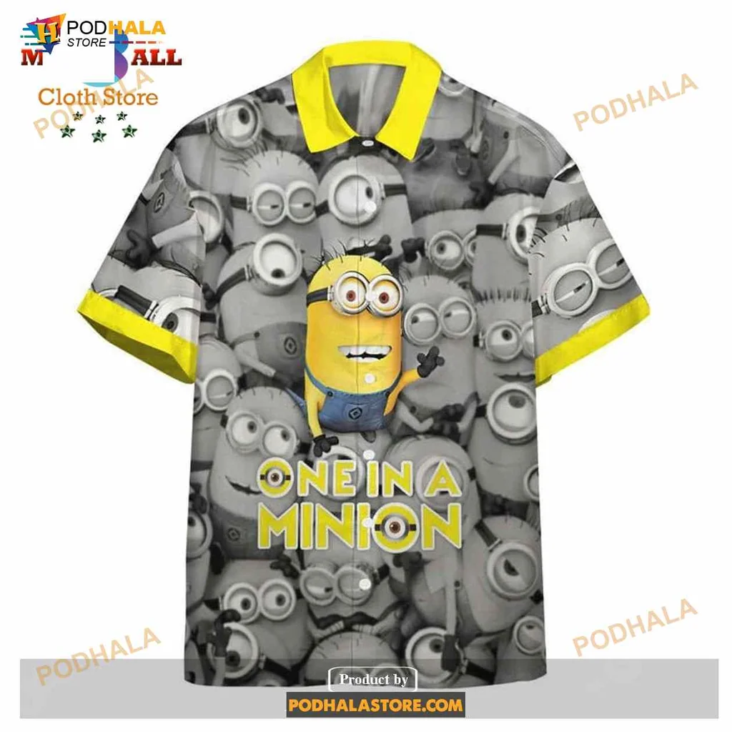 One In A Minion Hawaiian Shirt With Vibrant Minion Design