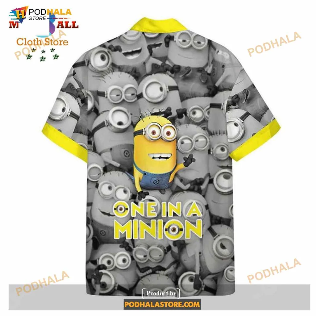 One In A Minion Aloha Shirt With Vibrant Minion Design One In A Minion Aloha Shirt With Vibrant Minion Design