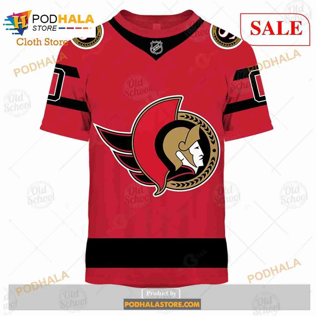 Ottawa Senators AOP Hoodie With Custom Name And Number Ottawa Senators AOP Hoodie With Custom Name And Number