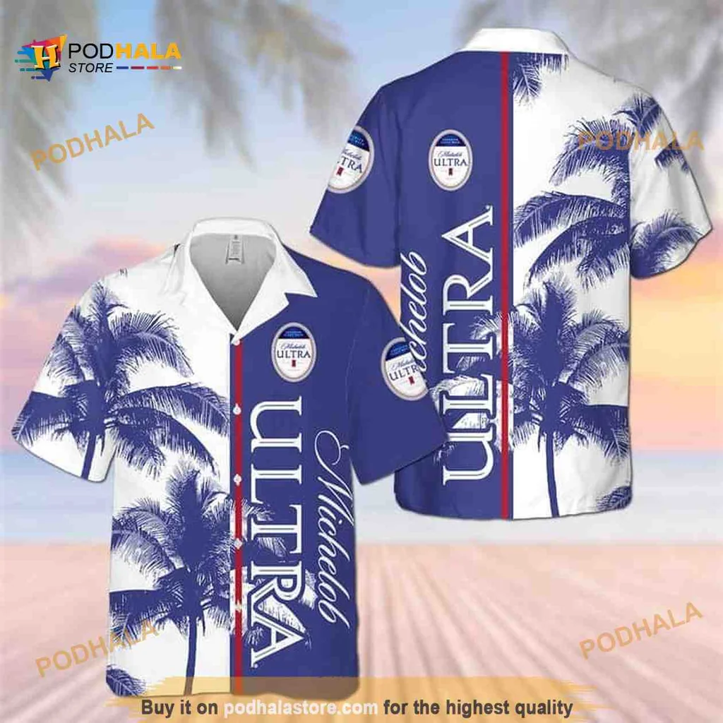 Palm Tree Beach Lovers Shirt With Michelob Ultra Design