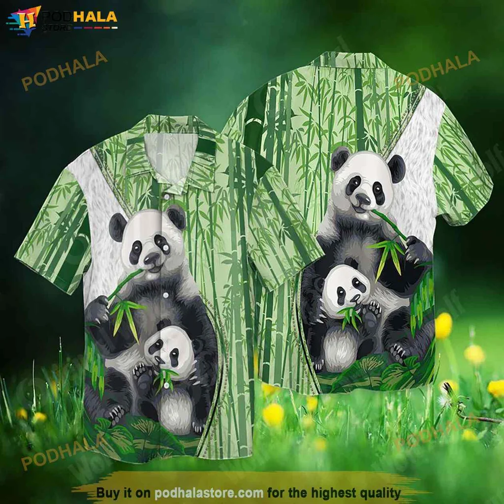 Panda Bamboo Hawaiian Shirt, Cute Aloha Shirt For Nature Lovers
