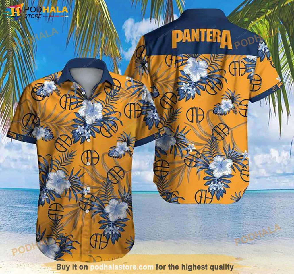 Pantera Aloha Shirt With Tropical Floral Design