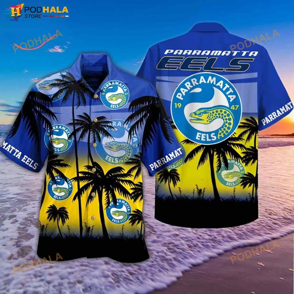 Parramatta Eels Hawaiian Shirt With Vibrant Tropical Design
