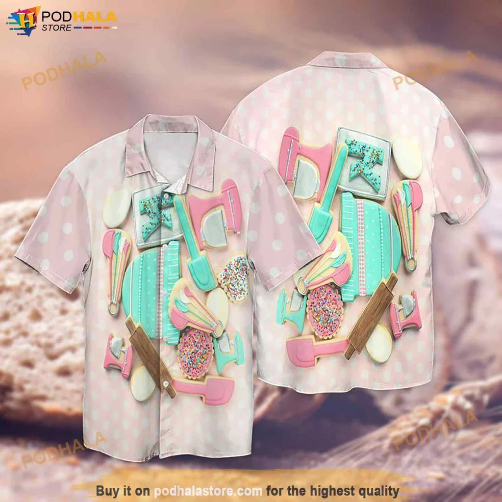 Pastel Baking Lover Hawaiian Shirt, Fun Tropical Design For Baking Enthusiasts