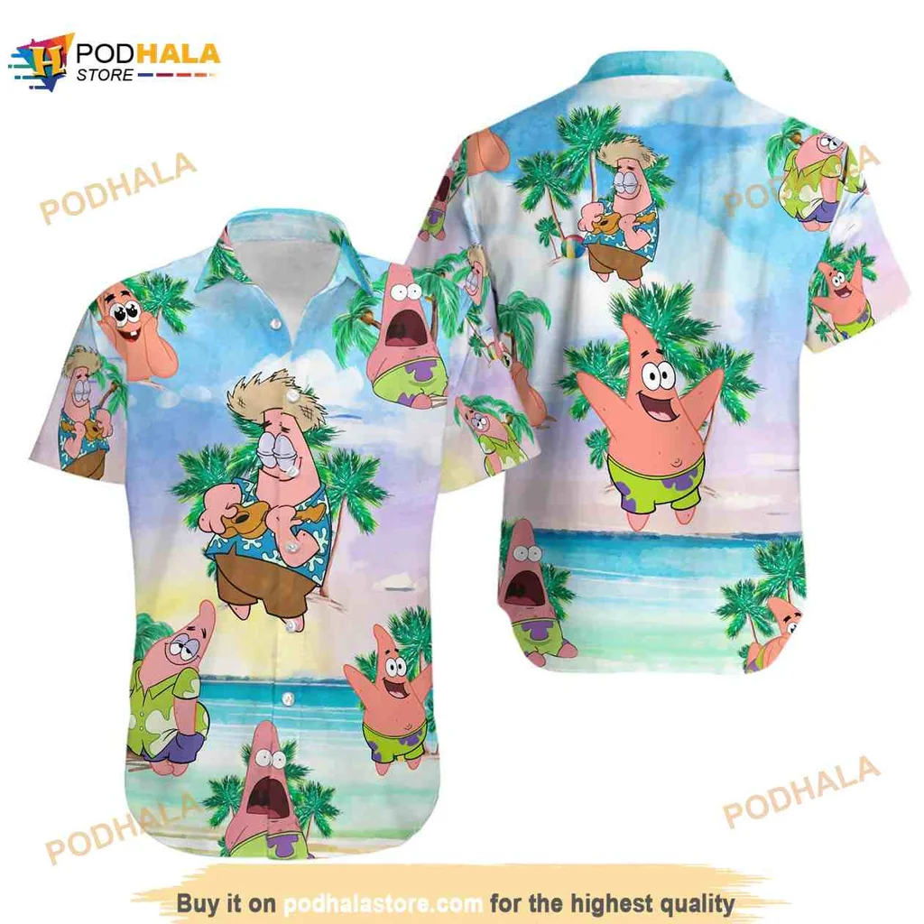 Patrick Star Tropical Aloha Shirt With Fun Beach Design