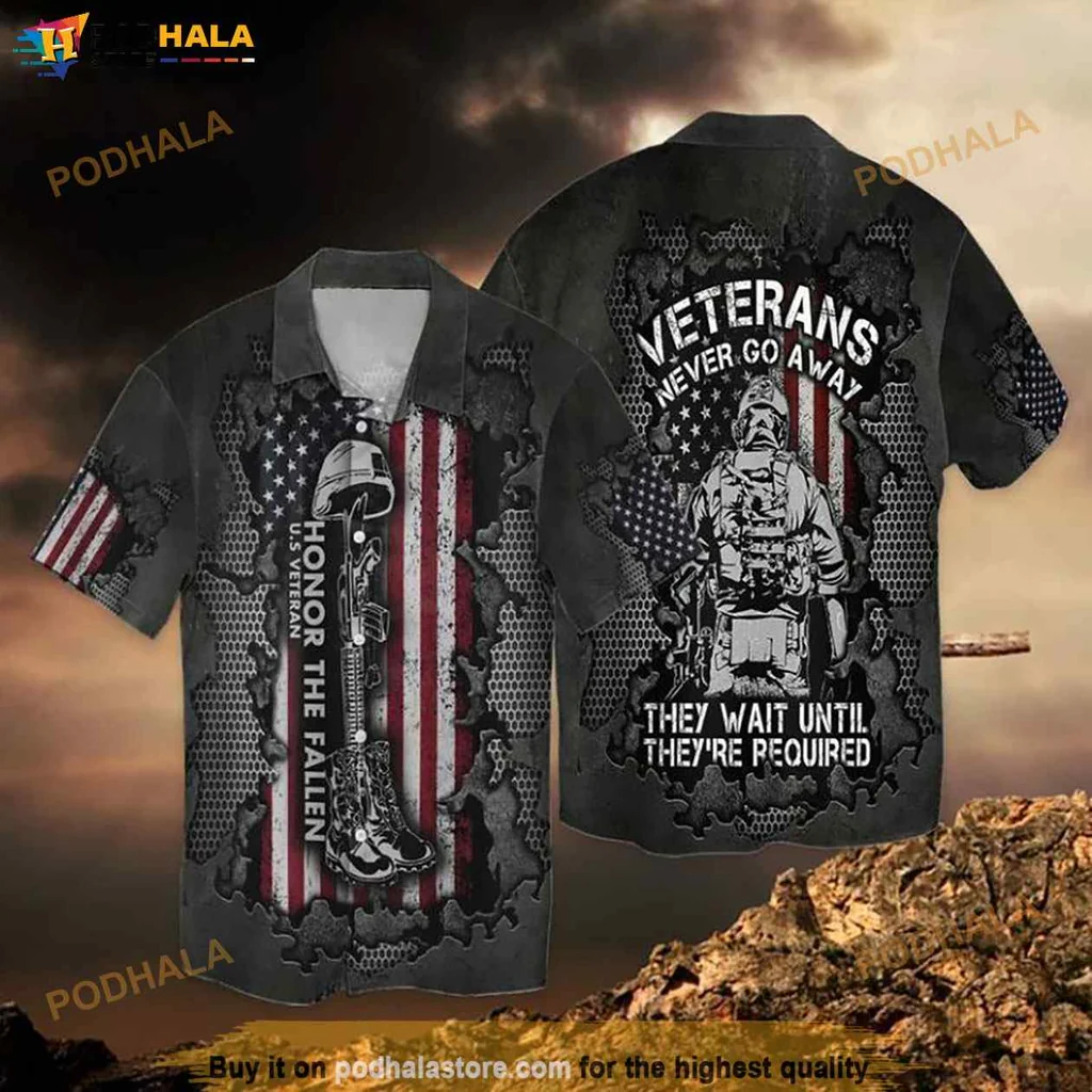 Patriotic Honor Veterans Hawaiian Shirt, Honor The Fallen With Military Graphics