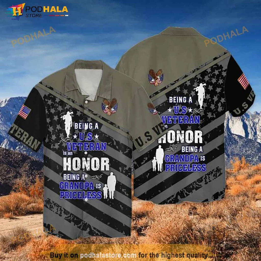 Patriotic Veteran Hawaiian Shirt, Being A U S Veteran Is An Honor