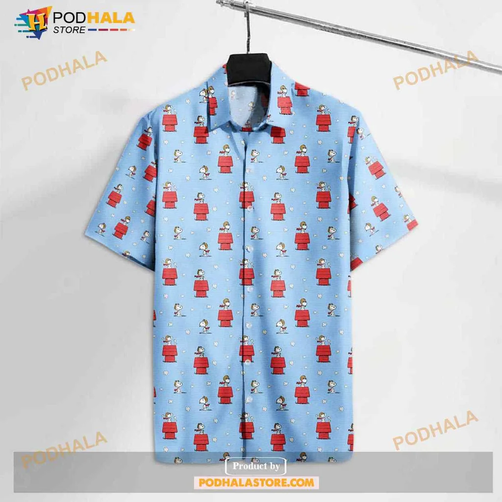 Peanuts Cartoon Hawaiian Shirt Featuring Charlie Brown And Snoopy