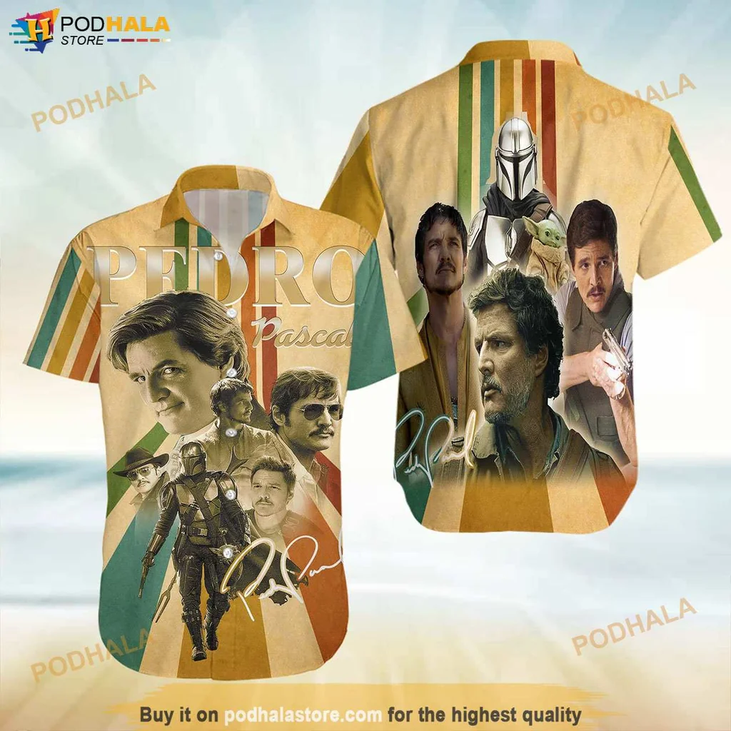 Pedro Pascal Fan Tropical Shirt, Vibrant Tropical Design Featuring Star Wars Characters Pedro Pascal Fan Tropical Shirt, Vibrant Tropical Design Featuring Star Wars Characters