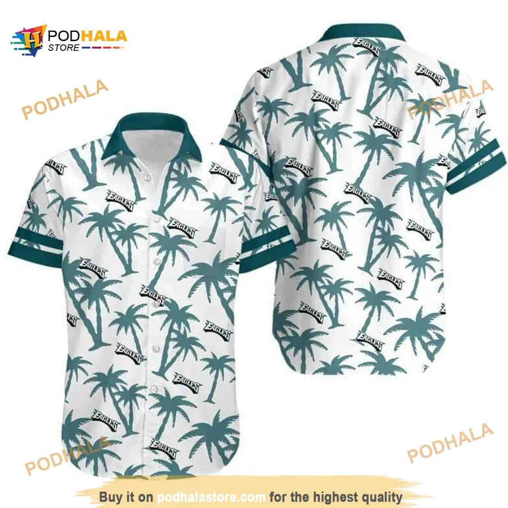 Philadelphia Eagles Coconut Tree Hawaiian Shirt For Beach Lovers