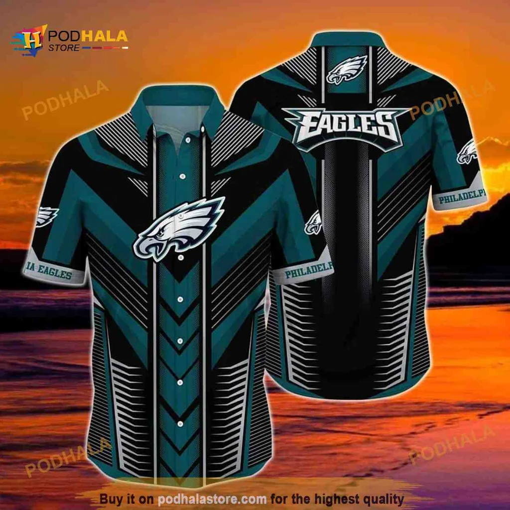 Philadelphia Eagles Geometric Hawaiian Shirt Featuring Bold Design
